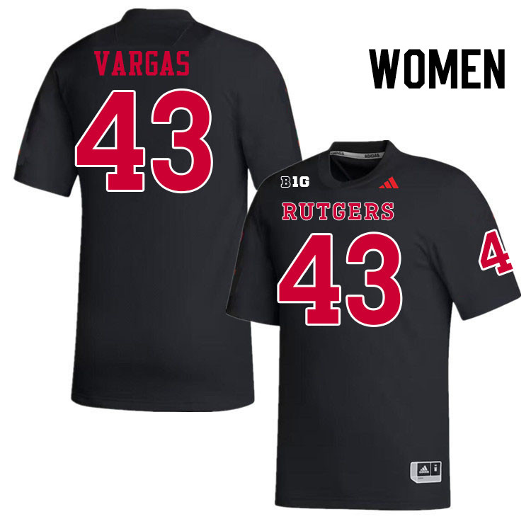 Women #43 Andrew Vargas Rutgers Scarlet Knights 2024 College Football Jerseys Stitched-Black